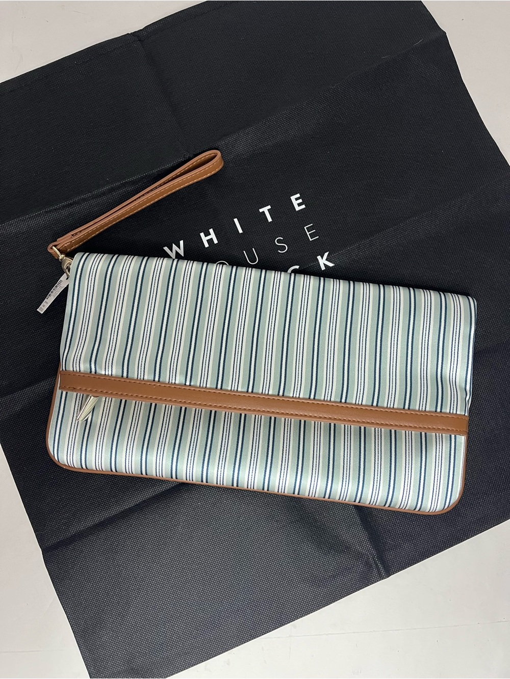 NWT WHBM Striped Fabric Clutch / Wristlet